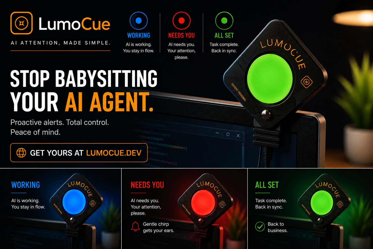 LumoCue  - Ambient Status Light for AI Coding Agents