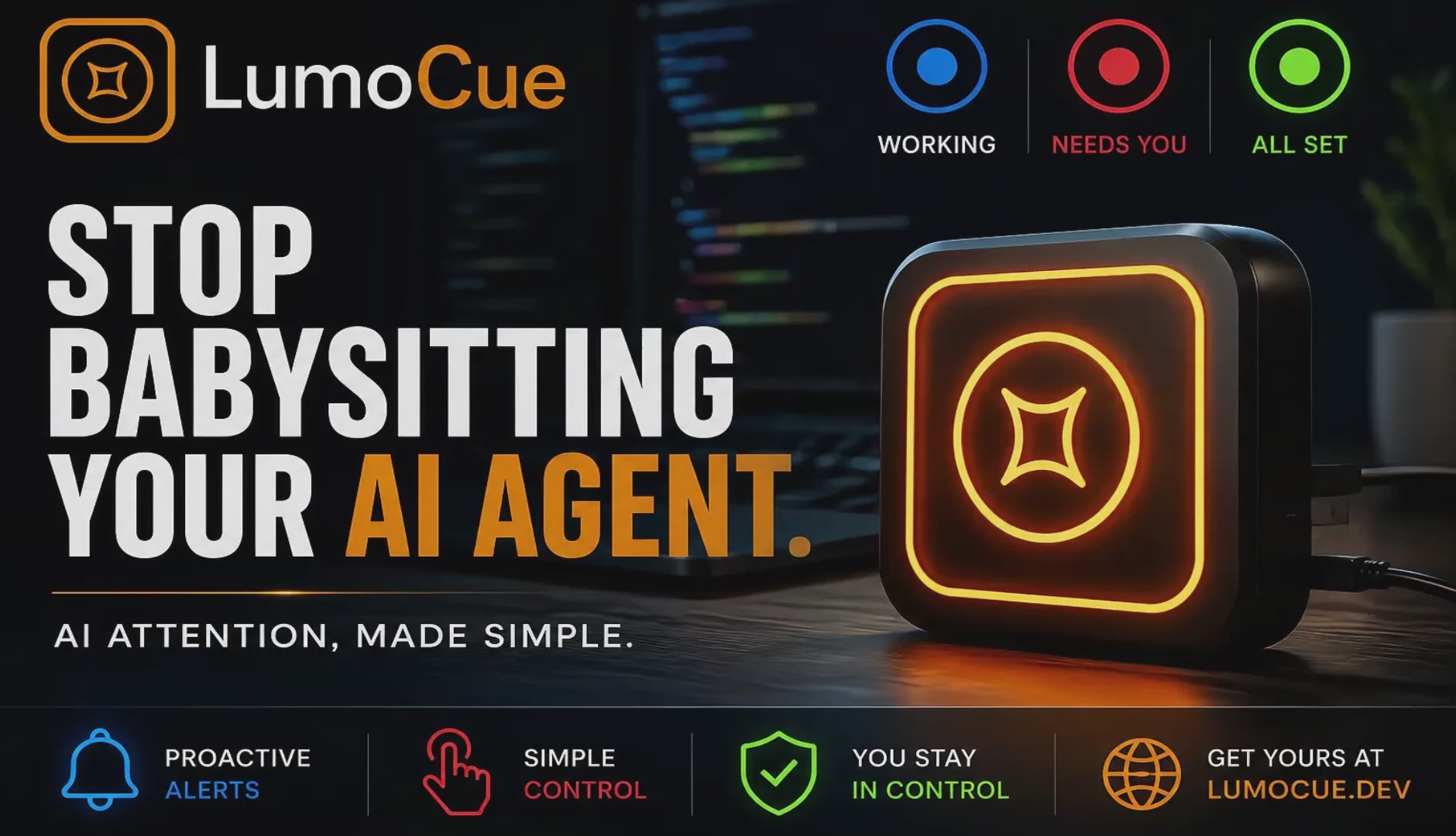LumoCue  - Ambient Status Light for AI Coding Agents